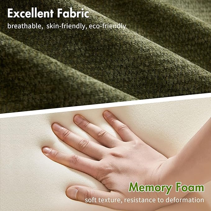 101.6" Modular Sectional Cloud Sofa,Floor Boneless Couch, 4-in-1 Folding Convertible Sofa Bed, Modular Cushion Couch,Suitable for Living Room,Bedroom and Recreation Room (Green)