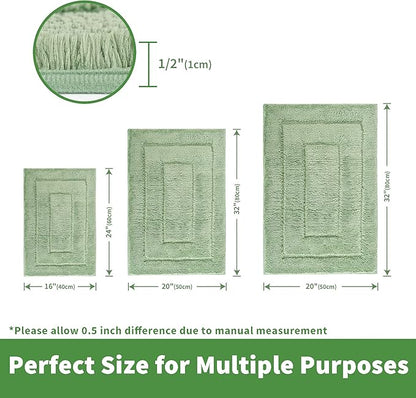 GRANNY SAYS Sage Green Bathroom Rugs Non Slip, 20" x 32", Bathroom Rugs Washable，Bath Rug for Shower Room，Bath Mats for Floor, Microfiber Bath Mat for Tub, Absorbent Shower Rug