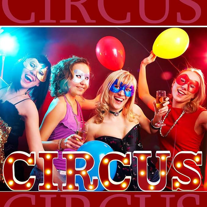 Circus Light up Letters Sign Party Decorations Battery Powered Marquee Lighted Sign LED Alphabet Letter Lights for Christmas Night Party Birthday Home Tabletop Decor Supplies