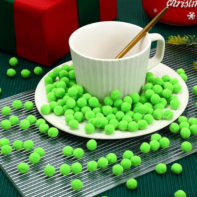 SEPGLITTER Christmas Pom Poms Balls, 1000 Pieces Light Green Pompoms Pom Poms for Crafts Making DIY Holiday Christmas Decorations Supplies (0.4i NCH/1 cm )