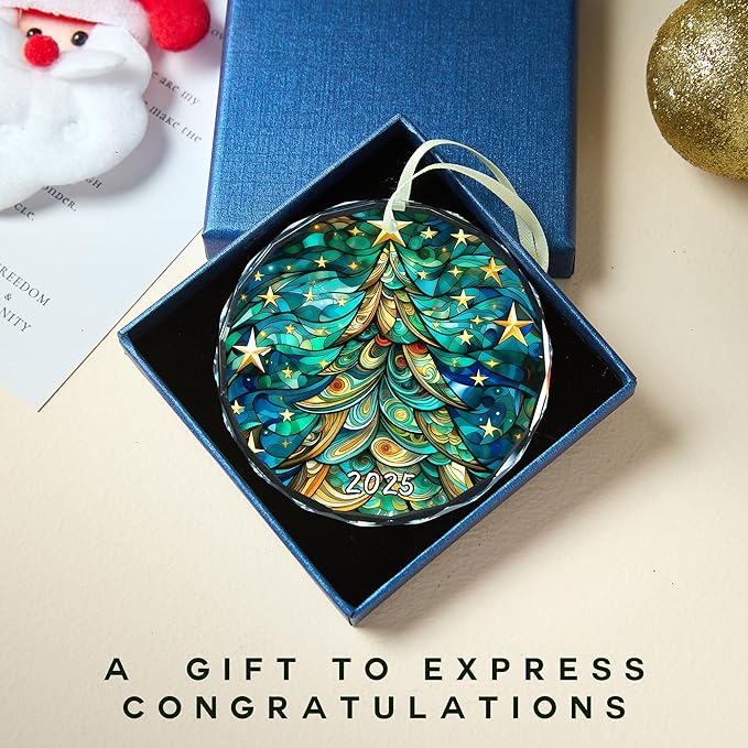 Christmas Tree Ornament 2025,Glass Holiday Decoration,Christmas Ornaments 2025