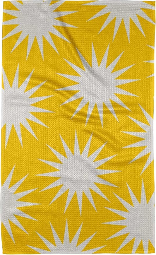 GEOMETRY Kitchen Towels Quick Dry Microfiber Premium Towel Sunny Star 1 Pack