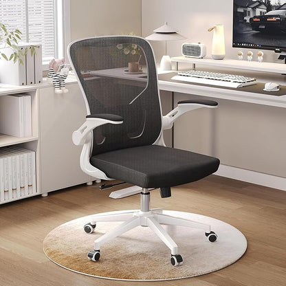 Ergonomic Office Chair, High-Back Mesh Desk Chair with Adjustable Height, Lumbar Support, Flip-Up Armrests,headrest，and Swivel Rolling Design for Home and Office Use