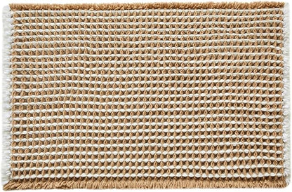 Waffle Bath Mat, Boho Bathroom Rugs Non Slip Washable Super Absorbent Quick Dry Bath Mat Farmhouse Bathroom Decor, 30"x20" Khaki and White