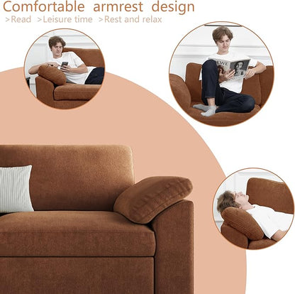 EASE MOOSE Oversized Modular Sectional Couch,Deep Seat L Shape Sectional Couch,Comfty Chenille Modular Sofa for Living Room, Removable Cover,Light Gray