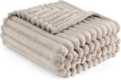 Bedsure GentleSoft Throw Blanket for - Cozy Soft Blankets for Women, Cute Small Fleece Throws for Girls, Linen, 50x70 Inches