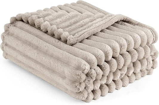 Bedsure GentleSoft Throw Blanket for - Cozy Soft Blankets for Women, Cute Small Fleece Throws for Girls, Linen, 50x70 Inches