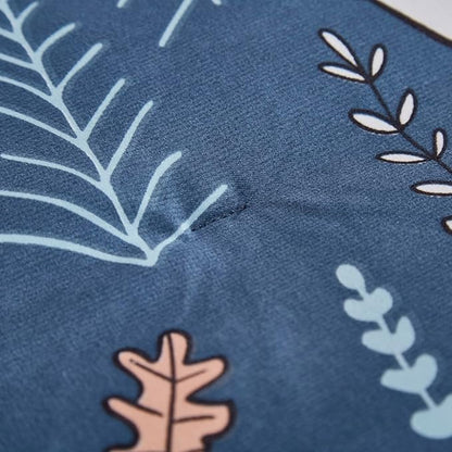 CLOTHKNOW Animal Full Size Comforter Sets Kids Blue Bedding Comforter Sets Cartoon Rustic Fox Rabbit Comforter with 2 x Pillow Cases