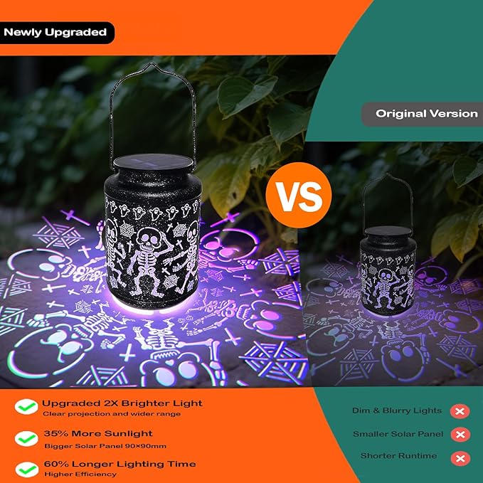 Light Up Skeletons for Halloween Decorations, Metal Hanging Scary Solar Skeleton Lights Outdoor for Garden, Pathway, Porch & Patio Lighting, Spooky Halloween Gift Ideas