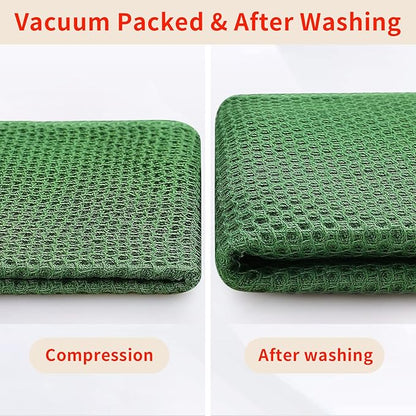 Homaxy 100% Cotton Kitchen Towels and Dishcloths Set, 12 x 12 Inches and 13 x 28 Inches, Set of 16 Bulk Kitchen Towels Set, Ultra Soft Absorbent Dish Cloths for Washing Dishes, Grass Green