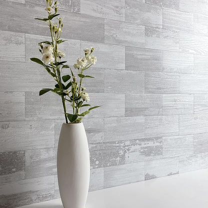 AULIGET 3" x 6" Subway Tile Peel and Stick Backsplash, Thick PVC Stick on Wall Tiles (4, White Birch)