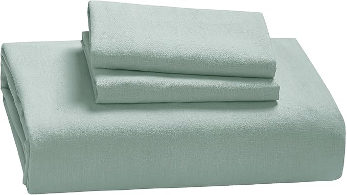 Bedsure Linen Duvet Cover Queen - Linen Cotton Blend Bedding Set, Soft & Cozy, 3 Pieces, 1 Duvet Cover 90x90 Inches and 2 Pillowcases, Sage Green Color Cooling Bedding, Comforter Sold Separately