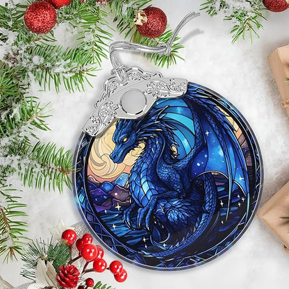 Beautiful Irina Dragon Stained Glass Orament - Christmas Ornament - Christmas Decorations for Tree - Holiday Present ldeas - Gift Exchange