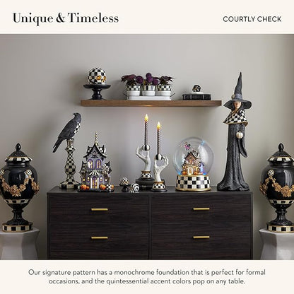 MACKENZIE-CHILDS Courtly Check Skull, Resin Halloween Home Decor