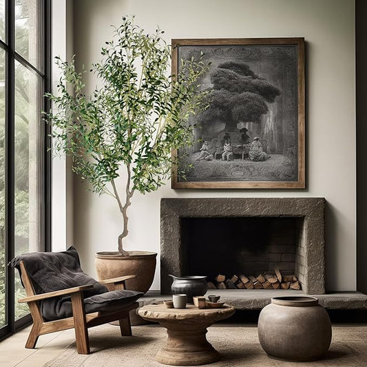 Artificial Olive Tree 7ft(82in,1789leaves) Tall,Faux Olive Tree Indoor Artificial Tree for Modern Home Office Living Room Floor Decor Indoor (2pack)
