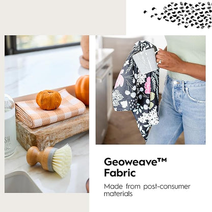 GEOMETRY Fall Kitchen Towels Quick Dry Microfiber Premium Towel Harvest Hues 2 Pack Set 18x30
