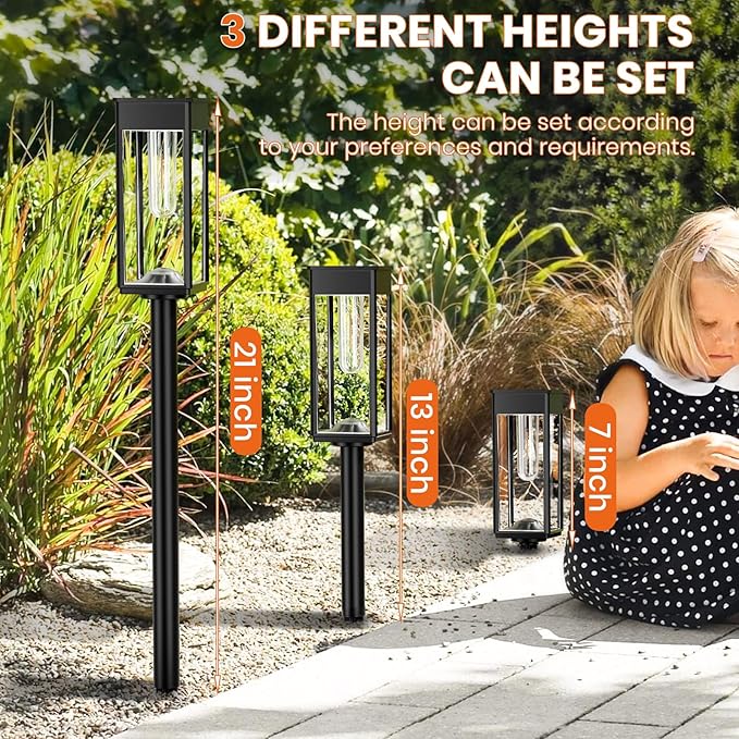 Solar Pathway Lights Outdoor,8 Pack Bright Solar Lights Outdoor,IP65 Waterproof Solar Garden Lights Solar Powered Landscape Lighting for Yard Patio Walkway Driveway Pathway (Warm White)