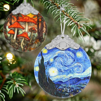 Christmas Ornament - Stained Glass Van Gogh Starry Night - Home Decor - Holiday Present Ideas - Gift Exchange