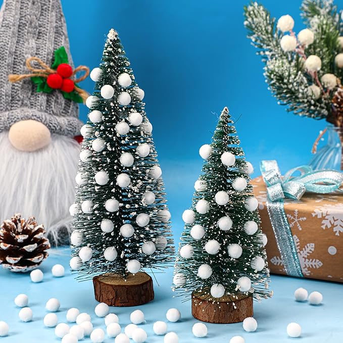 SEPGLITTER Christmas Pom Poms Balls, 1000 Pieces Light White Pompoms Pom Poms for Crafts Making DIY Holiday Christmas Decorations Supplies (0.4 inch/1 cm )