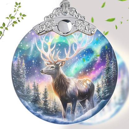 Deer Ornaments for Christmas Tree, Stained Glass Christmas Ornaments and Xmas Tree Decorations, Gift Exchange