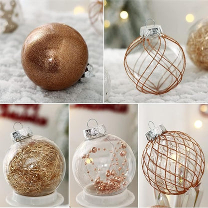 Christmas Ball Ornaments Set, 20ct Large Clear Shatterproof 3.15" Christmas Ornaments for Christmas Tree Decoration Hanging Decorative Baubles for Halloween Thanks Giving Xmas Holiday Party