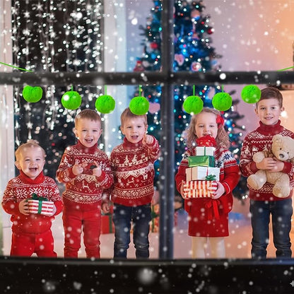 12Pcs Lime Green 3.15 Inch Furry Christmas Ornaments, Soft Fluffy Fuzzy Pom Pom Balls, Christmas Decorations Hanging Ornaments for Christmas Tree, Holiday Party, DIY Craft, and Indoor Mantel Decor