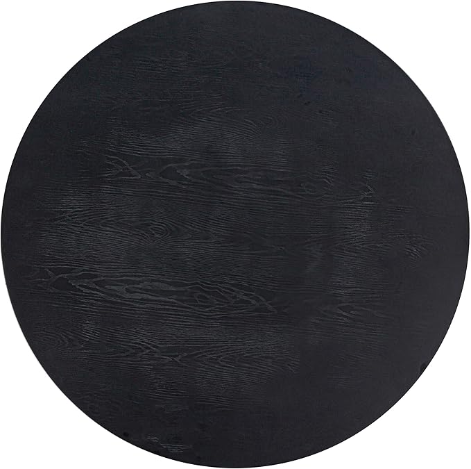 NTC Summit 47 Inch Modern Design, Round Dinner Table for Dining Room, Living Room Furniture, Effortless Assembly, Burnt Black