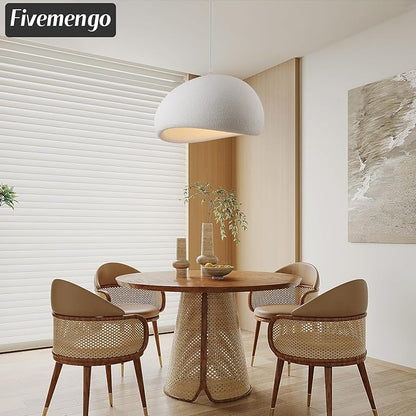 15.7in Wabi Sabi Pendant Lights Kitchen Island Lighting Fixture Ceiling Mount White Modern Japanese Lamp Japandi Chandelier for Dining Living Room Hallway Bedroom Restaurant Hanging Lamp
