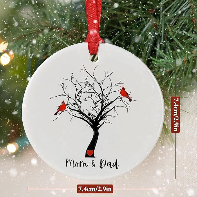 Cardinal Remembrance Ornament for Loss of Dad - Sympathy Christmas Tree Memorial Gift
