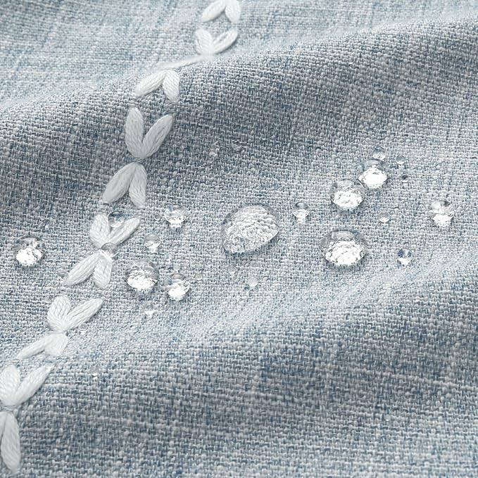 MitoVilla White Boho Farmhouse Small Stall Shower Curtain Set 36 x 72, Half Size Narrow Polyester Linen Fabric Shower Curtains for Farmhouse Bathroom Decor, White
