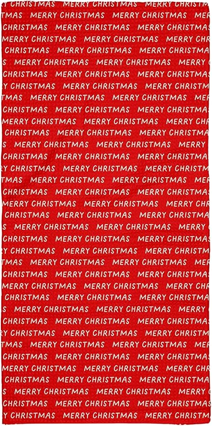 GEOMETRY Christmas Bar Towel Quick Dry Microfiber Dish Towel Premium Waffle Merry Xmas 12x24