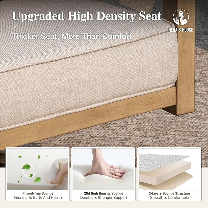 HERA'S HOUSE Patio Furniture Set 7-Piece, Metal Outdoor Conversation Set with Wood Grain Finish, 2 x Leg Chair, 2 x Swivel Outdoor Chair, 1 x 3-Seat Chair, 2 x Multi-Functional Table Garden Deck Lawn