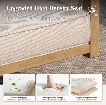 HERA'S HOUSE Patio Furniture Set 5-Piece, Metal Outdoor Conversation Set with Wood Grain Finish, 2 x Swivel Chair, 1 x 3-Seat Outdoor Chair, 2 x Multi-Functional Table for Garden Deck Backyard