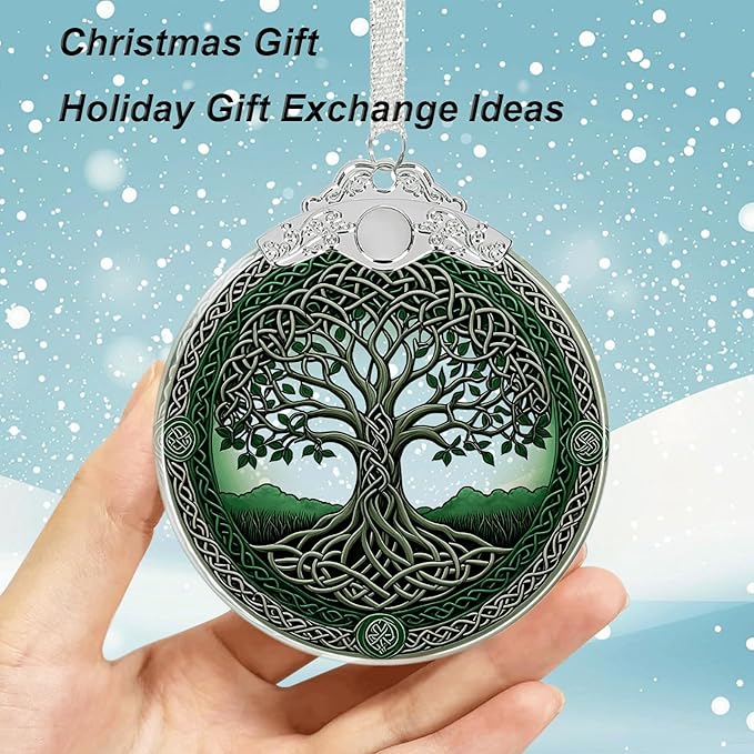 Tree of Life Crystal Glass Hanging Ornaments for Christmas Tree and Xmas Gift Exchange - Tree of Life Stained Glass Ornament - Christmas Tree Decor, Holiday Keepsake Present Idea