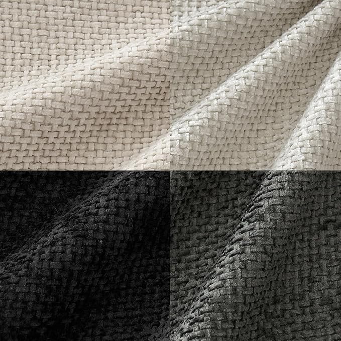 MIULEE Pack of 4 Halloween Throw Pillow Covers 20x20 Inch Neutral Cream/Grey Soft Decorative Chenille Pillow Covers Farmhouse Accent Cushion Covers for Boho Home Decor Bedroom Living Room