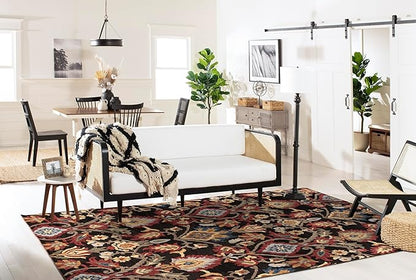 SAFAVIEH Blossom Collection X-Large Area Rug - 11' x 15', Charcoal & Multi, Handmade Wool, Ideal for High Traffic Areas in Living Room, Bedroom (BLM402H)