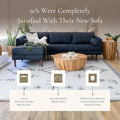 POLY & BARK Napa Furniture, 104.5 inches, Midnight Blue