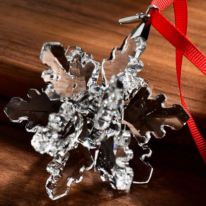 Annual Edition 3D Ornament 2025,Christmas Tree Ornaments Crystal Sun Catcher Home Hanging Decor (3D-Clear)