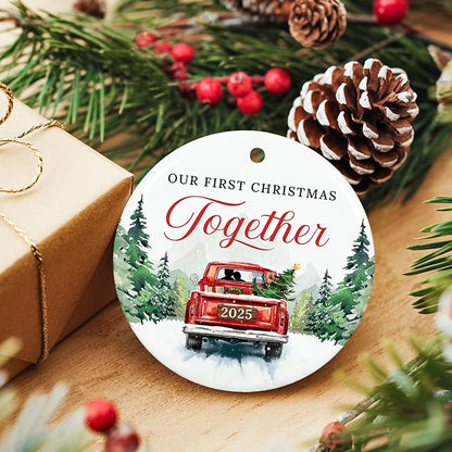 ZAGKOO Christmas Couples Gifts - First Christmas Together Ornament 2025 for Him Her, Boyfriend Girlfriend, Married Couple - First Xmas Ornament - Better Together Unique Wedding Gift Ideas