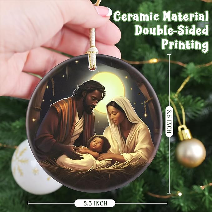 Nativity Christian Ornament - Religious Gift Idea for Christmas Tree