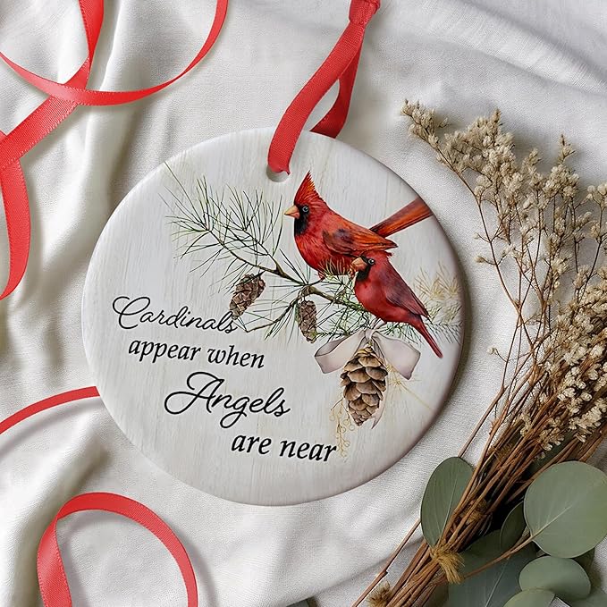 Cardinal Ornament - Cardinal Christmas Ornament - Christmas Memorial Ornament - Remembrance Gifts - Sympathy Gifts for Loss of Loved One