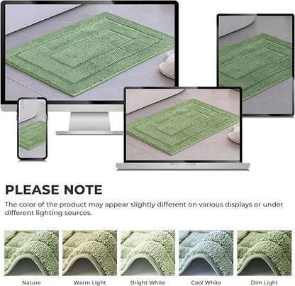 GRANNY SAYS Sage Green Bathroom Rugs Non Slip, 20" x 32", Bathroom Rugs Washable，Bath Rug for Shower Room，Bath Mats for Floor, Microfiber Bath Mat for Tub, Absorbent Shower Rug