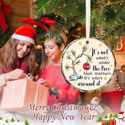 Funny Christmas Ornaments 2025, Crystal Glass Christmas Tree Decorations Celebrate Love & Togetherness Around The Tree