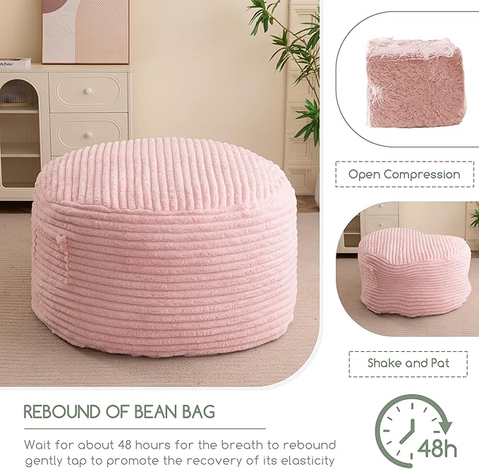 Giant Bean Bag Chair Bed for Adults, Convertible Beanbag Folds from Lazy Chair to Floor Mattress Bed with Machine Washable Cover, Large Floor Sofa Couch with High-Density Foam Filling