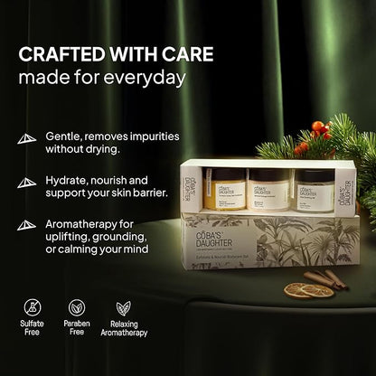 COBA’S DAUGHTER Christmas Gift for Women - Bath & Body Care Gift Basket, 7-Piece Spa Inspired Set with Body Wash, Bubble Bath & Travel Minis - Perfect Birthday Gift, Self-Care Spa Set