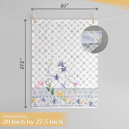 Maison d'Hermine Dish Towels 100% Cotton Absorbent Faience Set of 3 Spring Summer