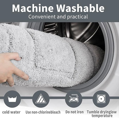 GRANNY SAYS Gray Bathroom Rug Mat, Bath Mats for Bathroom Non-Slip, Super Soft and Water Absorbent, Extra Large Bath Rugs, Microfiber Bath Rugs for Floor, Tub and Shower, 59" x 24"