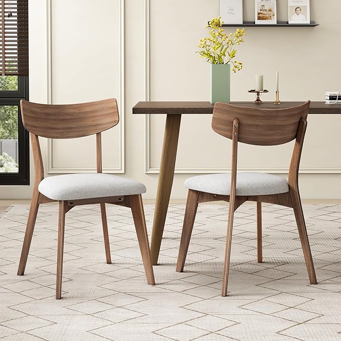 Christopher Knight Home Upholstered Wood Dining Chair,Stylish Designed Dining Room Chair for Living Room (Set of 2),Light Beige