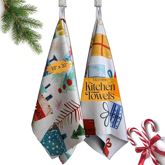Christmas Dish Towels Set Holiday Kitchen Towels Tea Towels Decorative Hand Towels