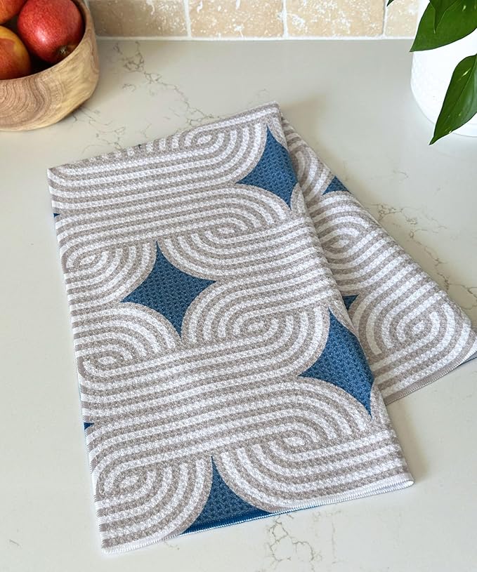 HONED Premium Microfiber Dish Towels Set of 3 Quick Dry Waffle Tea Towels 18x30 Tabletop Decor